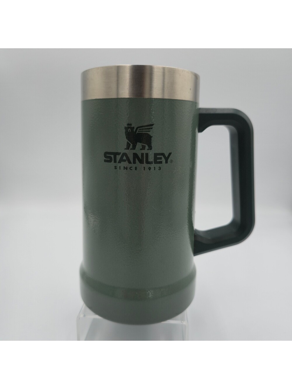 Stanley Adventure Big Grip Beer Stein 24oz Hammertone Green Insulated Mug
